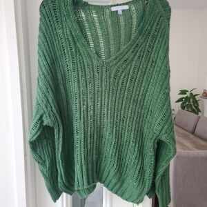 FAVLUX Forest Green V-Neck Sweater